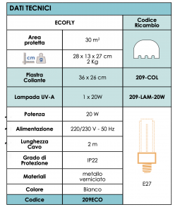 Lampada UV-A per ECOFLY